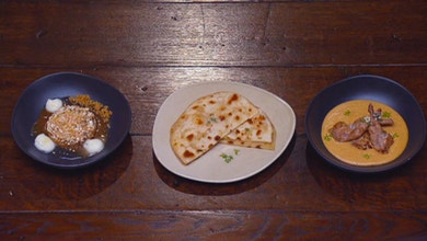 Butter Quail with Butter Naan
