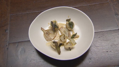 Quail tortellini and brown butter sauce