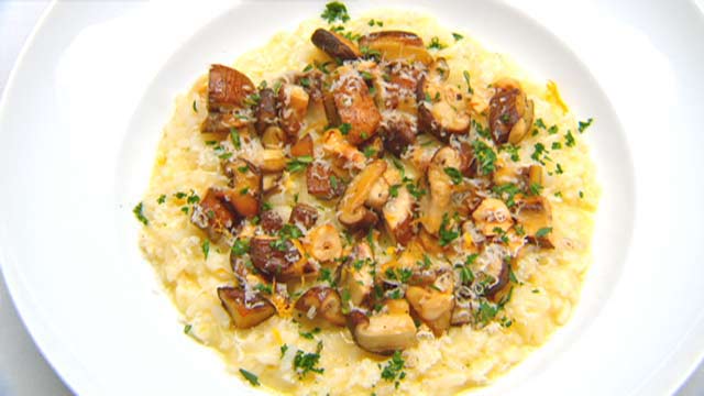 Death Dish Risotto with Braised Mushrooms, Hazelnuts and Parsley