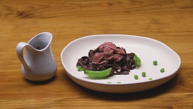 Lamb with Chocolate Pasta