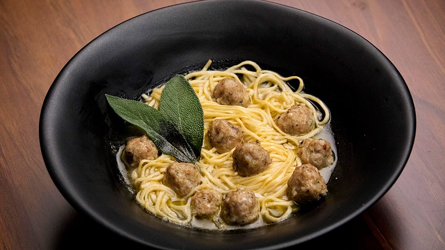 Brodo with Home Cooked Spaghetti and Chicken Meatballs