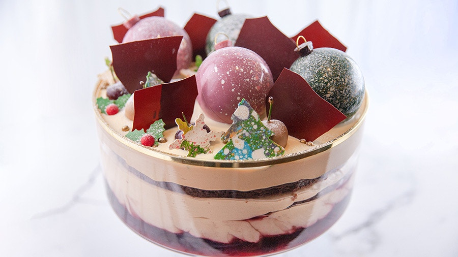 Cherry, Chocolate and Gold Chocolate Trifle