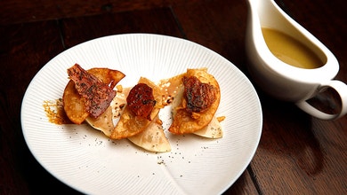 Roast Chicken Rosemary Dumplings with Chicken Broth