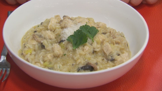 Mushroom, Leek and Chicken Risotto