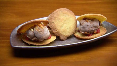 Smoked Chocolate Ice Cream Sandwich with Rosemary Shortbread