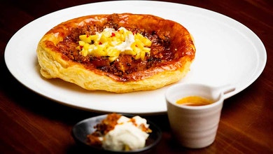 Pineapple Tarte Tatin with Pumpkin Chilli Caramel and Toasty Bits