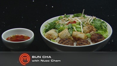 Vietnamese Grilled Pork, Spring Roll and Rice Vermicelli Salad