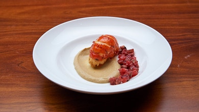 Marron Bisque and Eggplant Two Ways