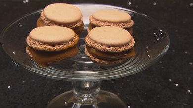 Vegemite and White Chocolate Macarons