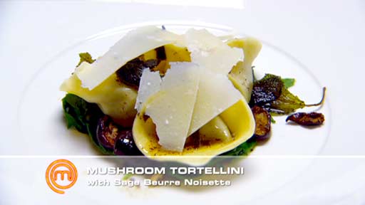 Mushroom and Goat’s Cheese Tortellini, Pine Nut and Sage Beurre Noisette