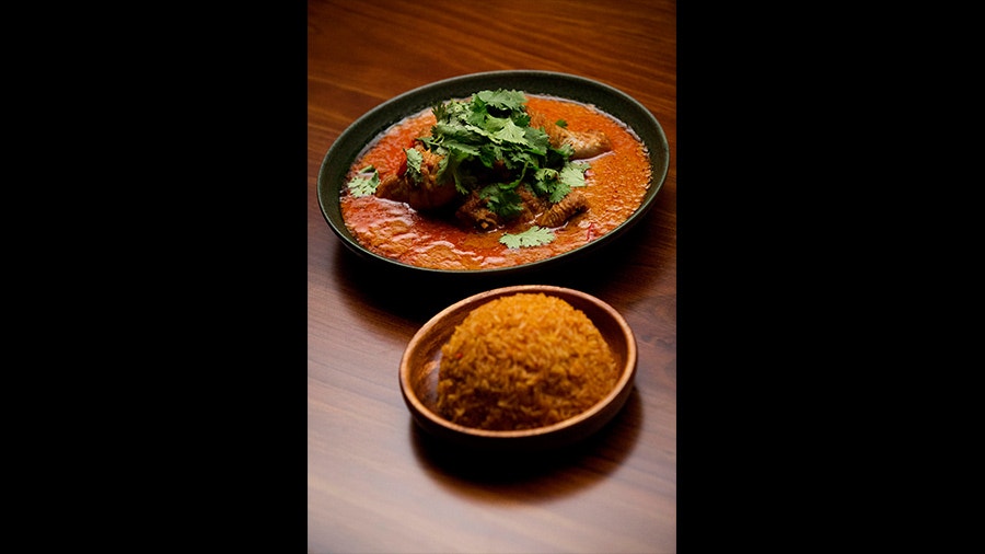 Ghanaian Peanut Stew and Jollof Rice