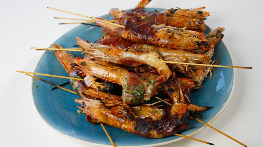 Grilled Garlic Prawns