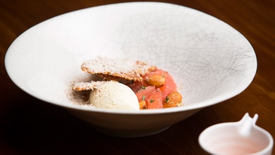 Grapefruit, Almonds and Blue Cheese