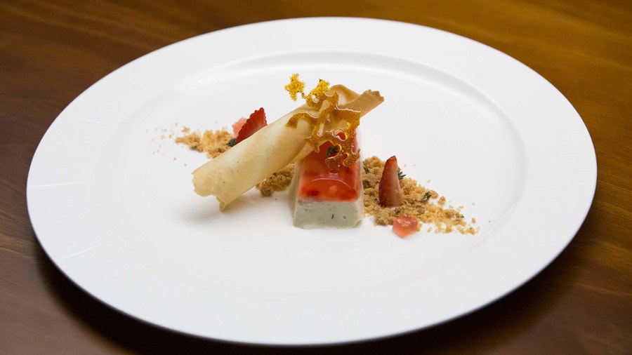 Thyme and Vanilla Panna Cotta with Strawberries
