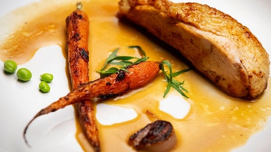 Miso Chicken Breast with Miso Carrot and Miso Jus
