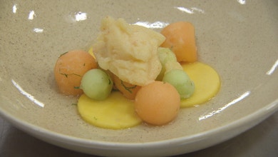 Pineapple Chilli Sorbet with Macerated Fruit Salad