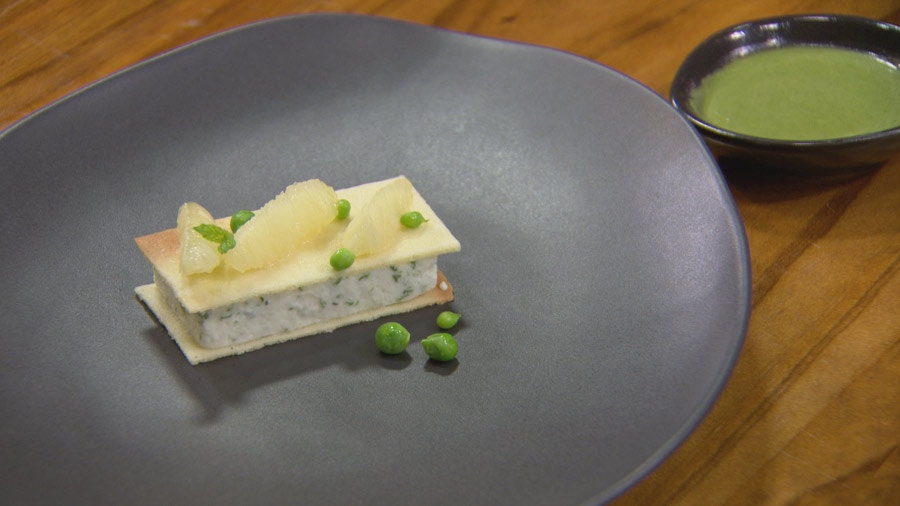 Goats Cheese Parfait with Mint Sauce
