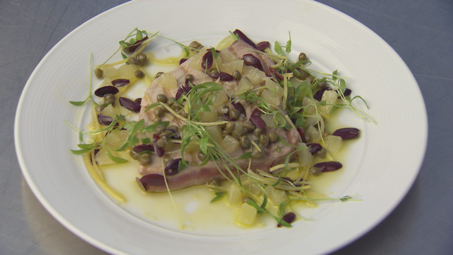Tuna with Capers, Olives and Lemon