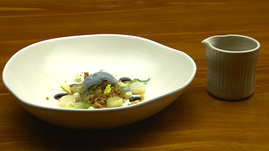 Liquorice, Pears, Celery and Mascarpone