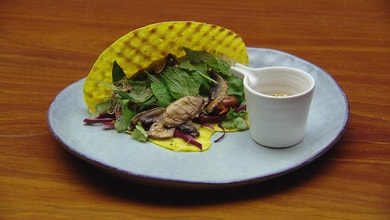 Vietnamese Pancake with Grilled Chicken and Fish Sauce Dressing