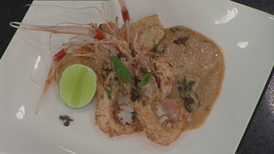 Spiced Flounder and Scampi with Curry Sauce