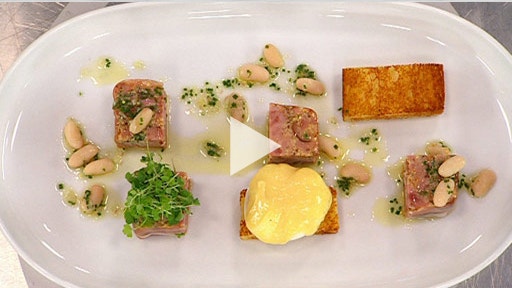Eggs Benedict with Ham Hock Terrine and Hollandaise Sauce