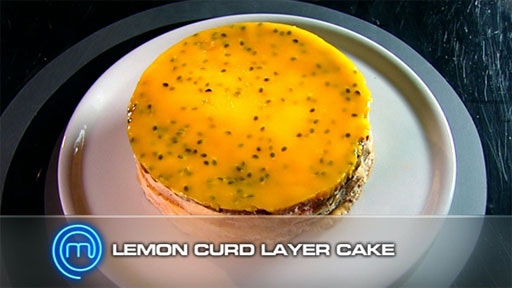 Lemon Curd Layer Cake with Fresh Passionfruit