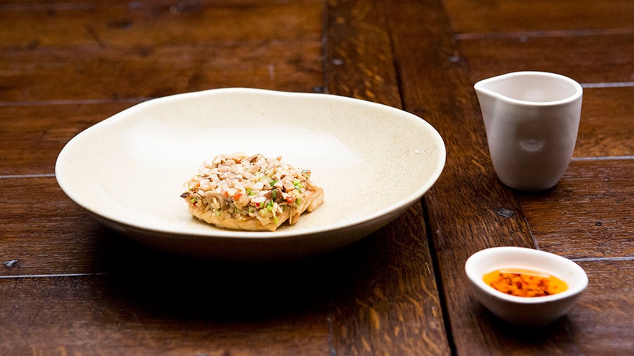 Red Emperor with Mushroom and Radish