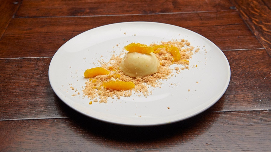 White Chocolate and Orange Mousse with Orange Curd