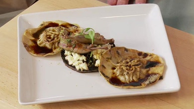 Roast Quail Ravioli with Portobello Mushrooms and Sage Butter