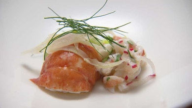 Marron with Avocado, Miso and Wasabi Lime Puree