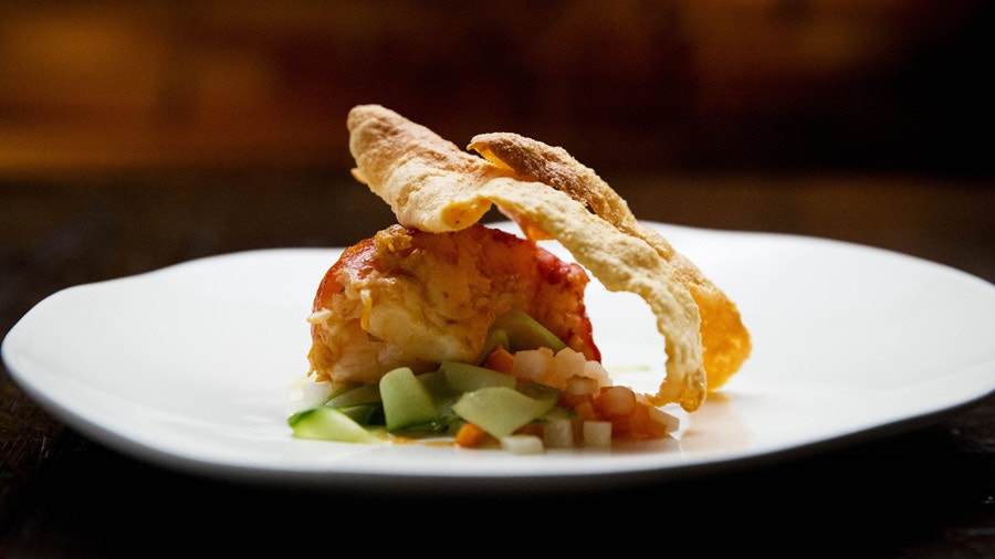 Marron Two Ways with a Smoked Vegetable Salad and a Dashi Dressing