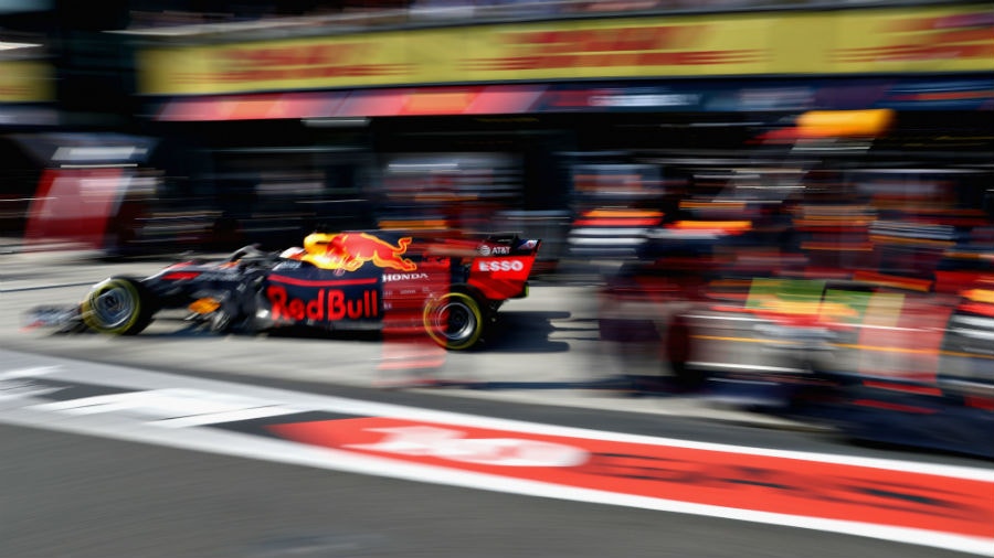 Max Verstappen of the Netherlands driving the Aston Martin Red Bull