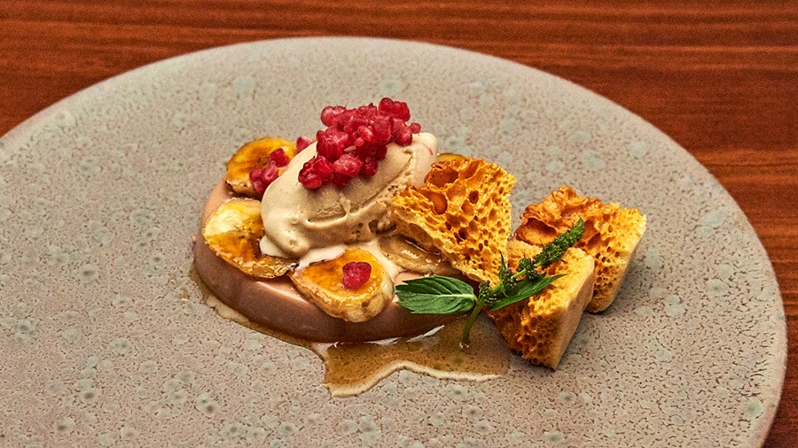 Chocolate and Cola Panna Cotta with Cola Honeycomb