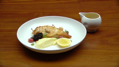 John Dory with Almonds, Capers, Grapes and Caviar