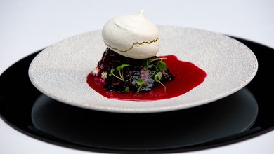 Szechuan Pavlova with Beetroot and Blackberry