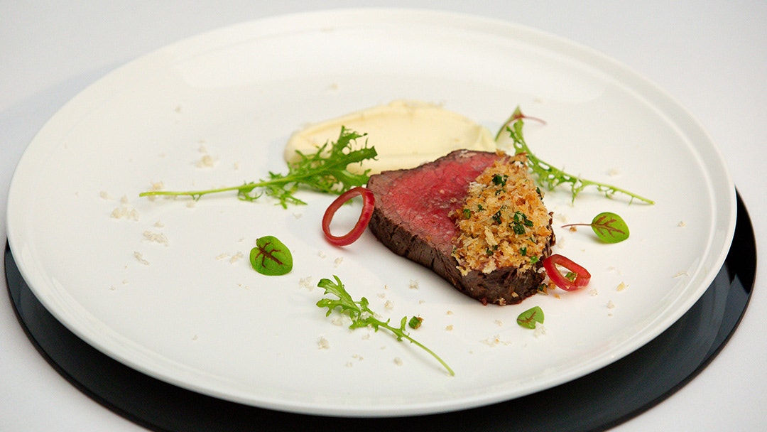 Wagyu Beef, Celeriac Purée with Bordelaise Sauce