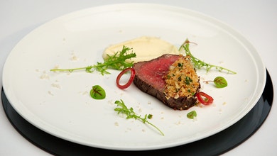 Wagyu Beef, Celeriac Purée with Bordelaise Sauce