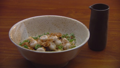 Abacus Beads In Chicken Anchovy (Ikan Bilis) Broth