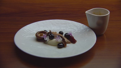 Roast Quail, Blackberries and Jus