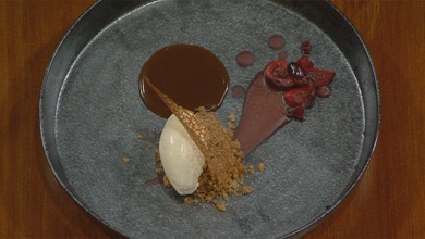 Honey Galangal Ice Cream with Chicken Fat Caramel