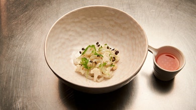 Calamari and Scallops with Pickled Cauliflower