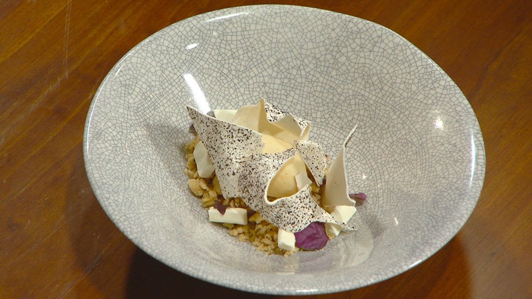 Whipped Chocolate Ganache with a Coffee Ice Cream and Lemon Jam