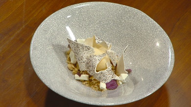 Whipped Chocolate Ganache with a Coffee Ice Cream and Lemon Jam
