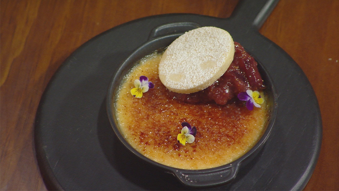 Crème Catalan, Figs and Almond Shortbread