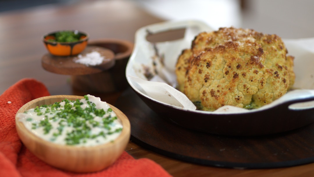 Roasted Cauliflower With Tuna Mornay Sauce