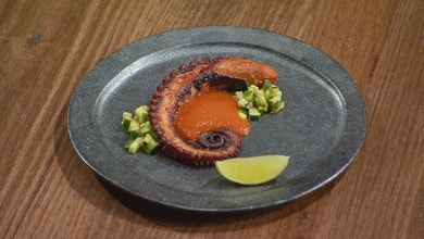 Spicy Korean Octopus with Cucumber And Sesame Salad