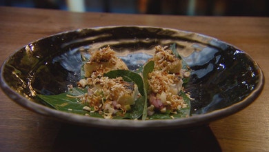 BBQ Murray Cod Belly with Coconut Relish