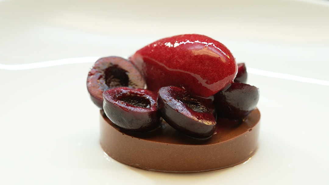 Chocolate Crémeux with Cherries