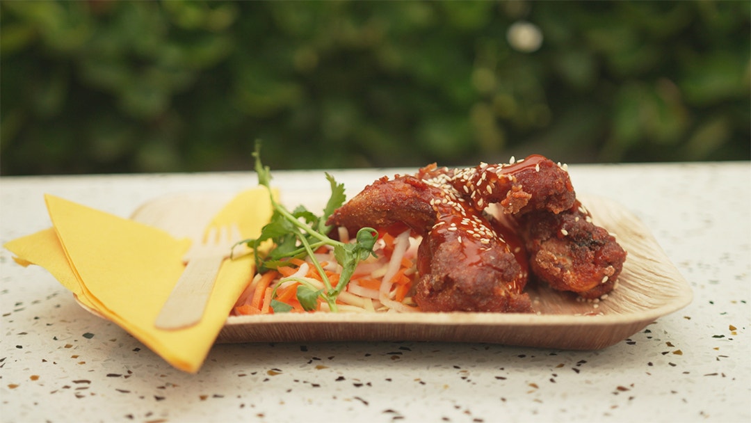 Korean Fried Wings with Gochujang Dressing